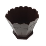 Flowerpot, rustic model, 5 l, dark brown color, plate included